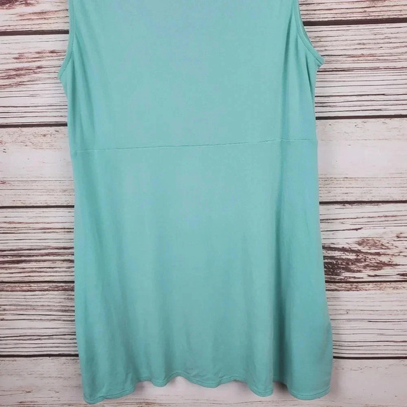 Eileen Fisher Womens Small 100% Silk Mint Green Stretch Sleeveless Faux Wrap Top - Picture 7 of 7